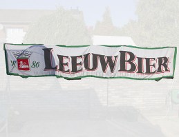 leeuw bier spandoek groenwit